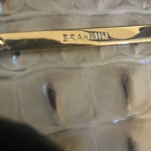 Brahmin Cream and Gold Croc-Embossed Accessory